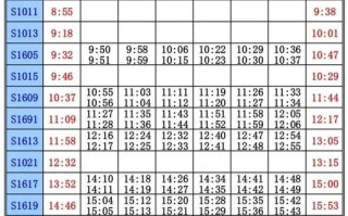 九江至福建动车时刻表