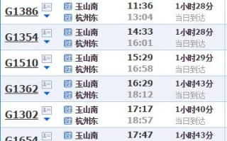 玉山到福建高铁时刻表最新查询？