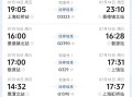江西上饶到上海火车时刻表查询？