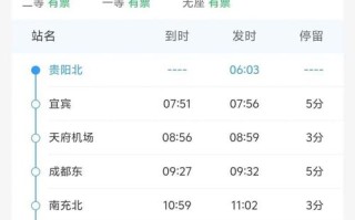 贵阳到江西火车时刻表