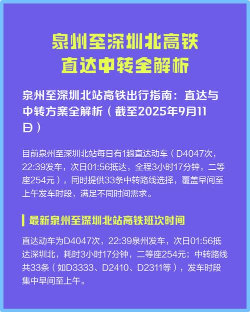 福建泉州到深圳北高铁怎么坐？-第1张图片-花冠旅游服务