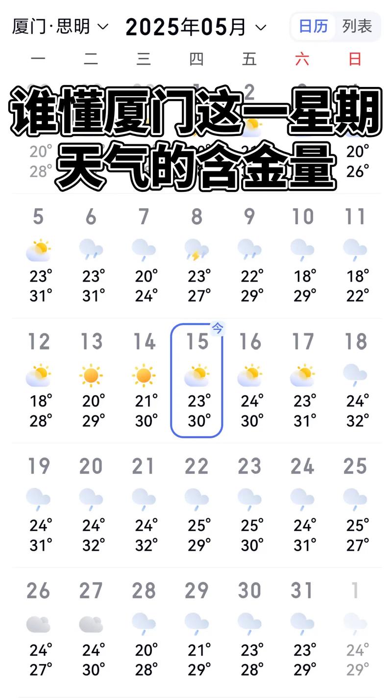 厦门未来15天天气如何？-第1张图片-花冠旅游服务