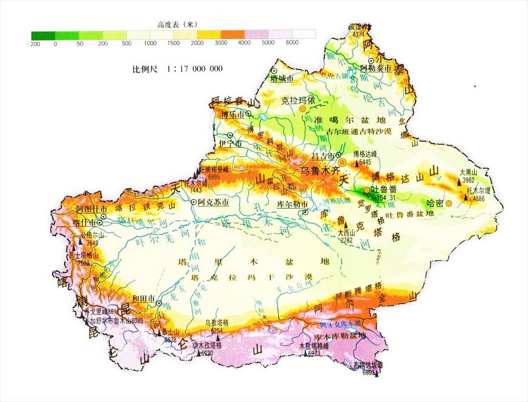 新疆地形图高清大图哪里能找到？-第1张图片-花冠旅游服务