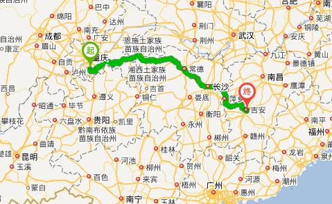 江西九江到重庆距离多少公里？-第1张图片-花冠旅游服务