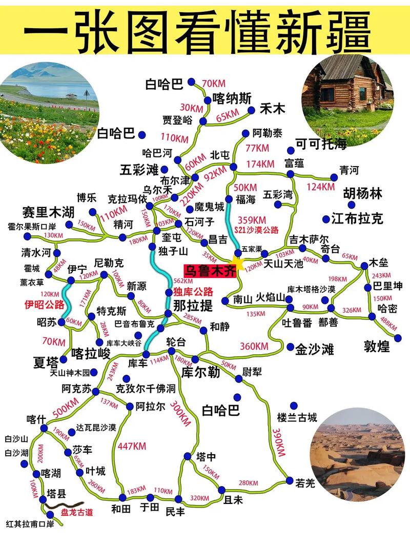 新疆旅游景点地图全图有哪些必打卡景点？-第1张图片-花冠旅游服务