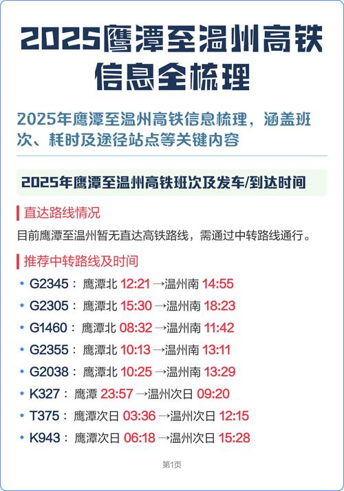 温州到鹰潭动车时刻表查询？-第1张图片-花冠旅游服务